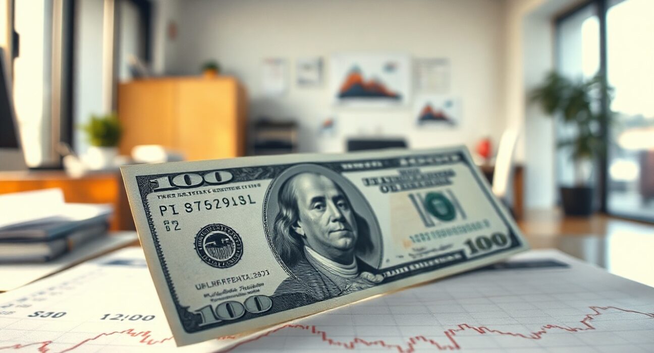 US dollar banknote with economic chart in background, symbolizing currency analysis