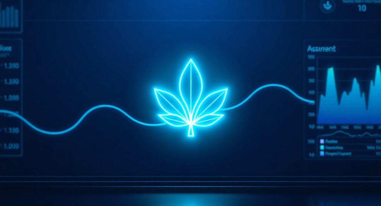 Digital dashboard with glowing tea leaf icon representing tea Protocol's DeFi liquidity program