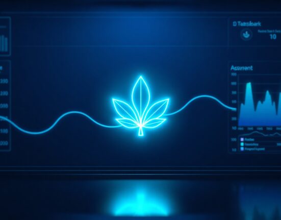 Digital dashboard with glowing tea leaf icon representing tea Protocol's DeFi liquidity program