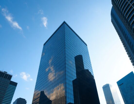 Modern office building in Singapore representing Temasek's cautious stance on direct cryptocurrency investment.