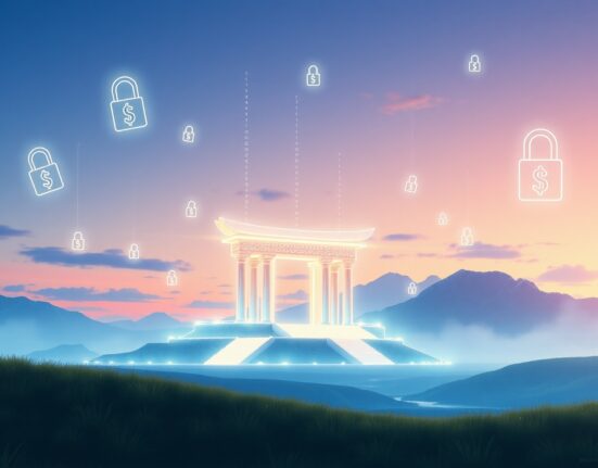 Temple Digital's new institutional crypto trading platform architecture visualized as a secure digital temple.