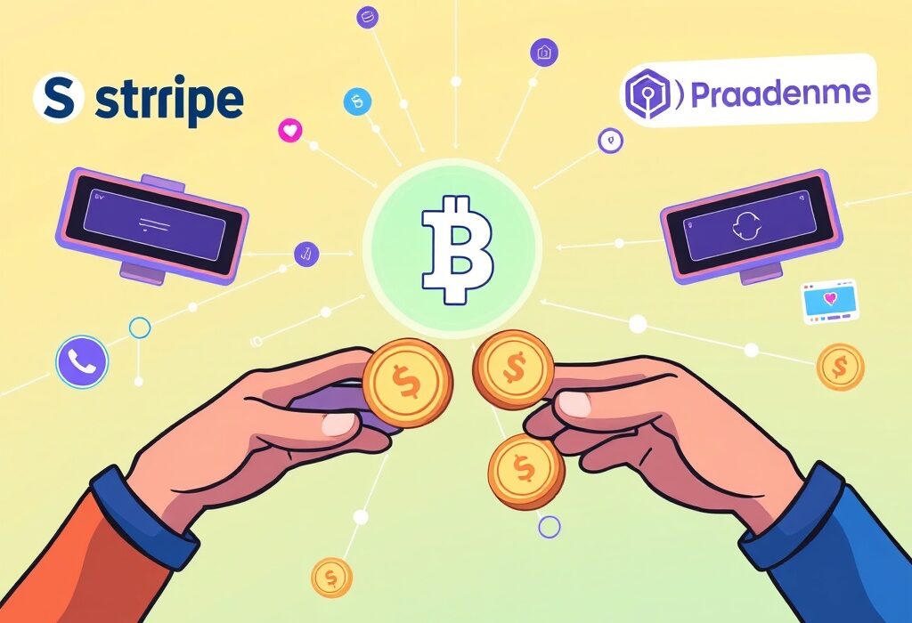 A cartoon illustration representing the secure and efficient digital transactions on the Tempo blockchain, a new payment-focused network.