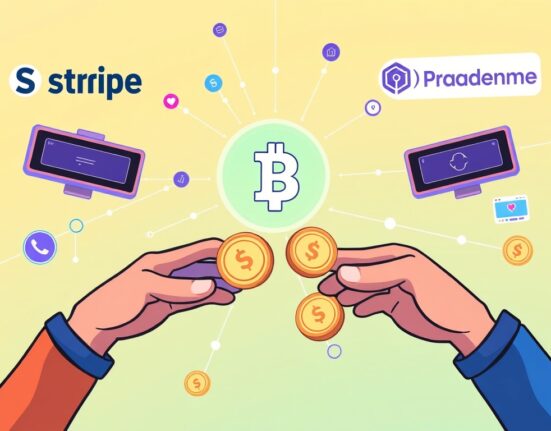 A cartoon illustration representing the secure and efficient digital transactions on the Tempo blockchain, a new payment-focused network.