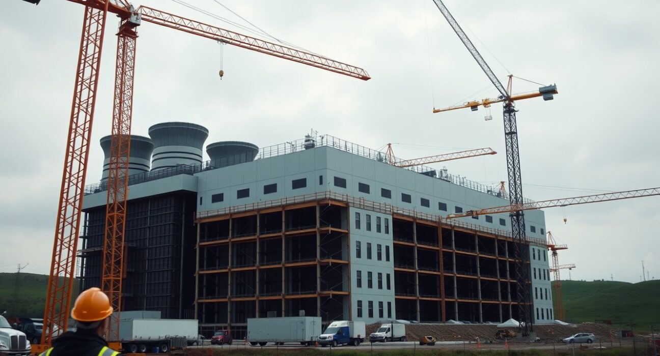 Construction of a large data center facility in rural Kentucky for TeraWulf and Anthropic partnership