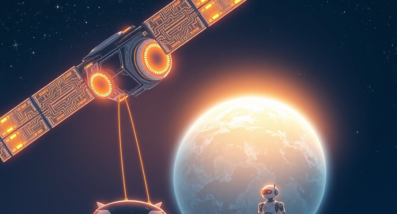 Tesla Dojo3 chip enabling space-based artificial intelligence compute for orbital data centers.