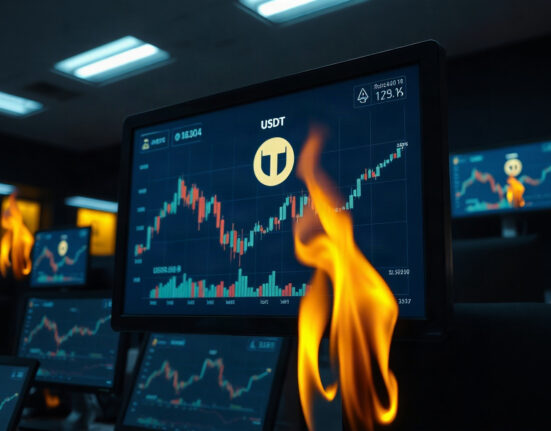 Cryptocurrency trading screen showing USDT supply reduction