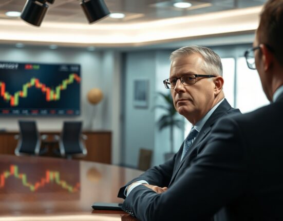 Tether CEO Paolo Ardoino in a business interview setting, addressing criticism and audit details.