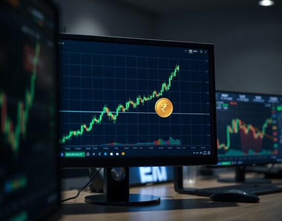 Tether dominance chart approaching key resistance level on trading screen
