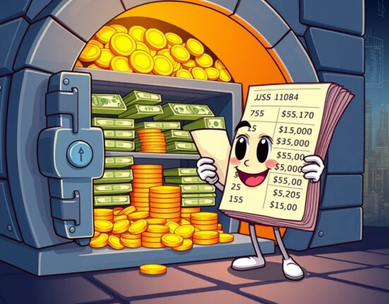 An illustration symbolizing the immense Tether profit and robust financial reserves, showcasing the stablecoin's strong position.