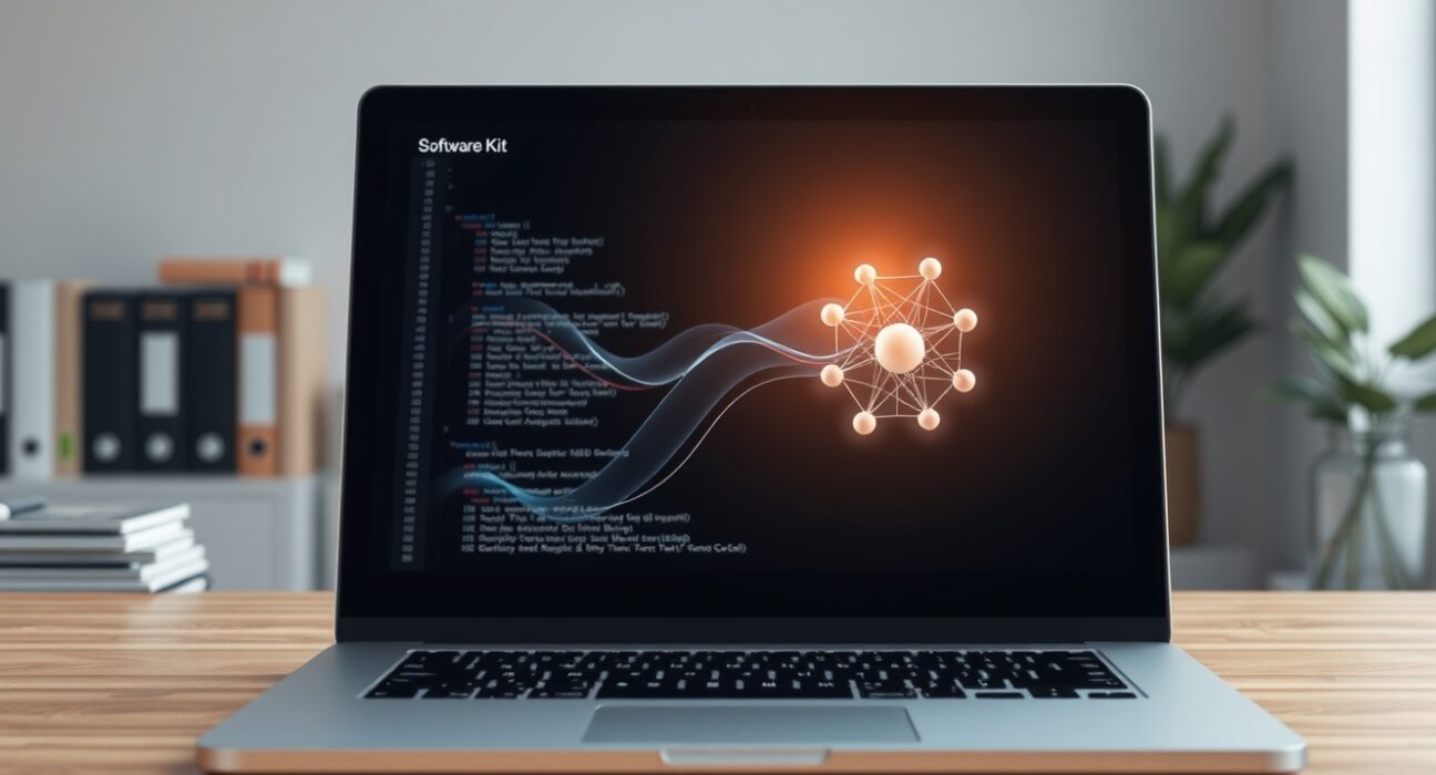 Tether QVAC SDK open-source AI development tool interface on a laptop screen.