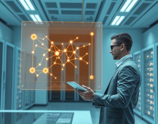 Financial analyst monitoring a blockchain data visualization following the USDT minting event.