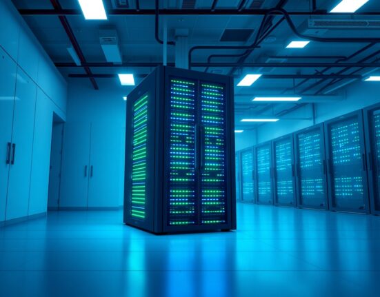 Secure data center server representing the Tether Treasury's digital minting of 1,000 million USDT stablecoins.