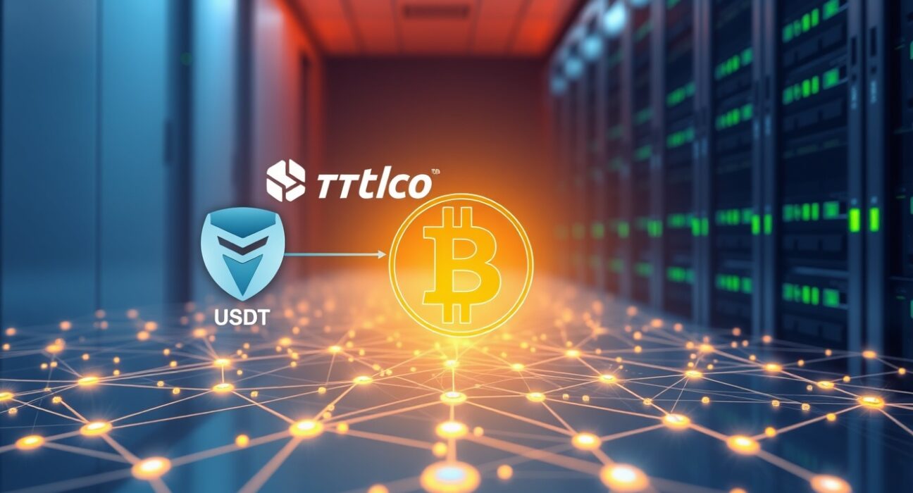 Tether USDT enabling secure payments on the Bitcoin blockchain network infrastructure.