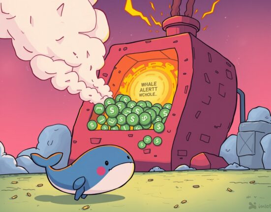 Cartoon whale observes a significant 2 billion Tether USDT burn, illustrating the impact of this major token reduction event.
