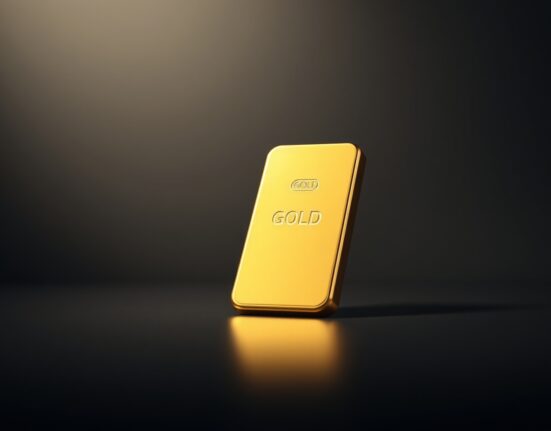 Gold bar with digital overlay representing Tether's XAUT token Shariah compliance certification