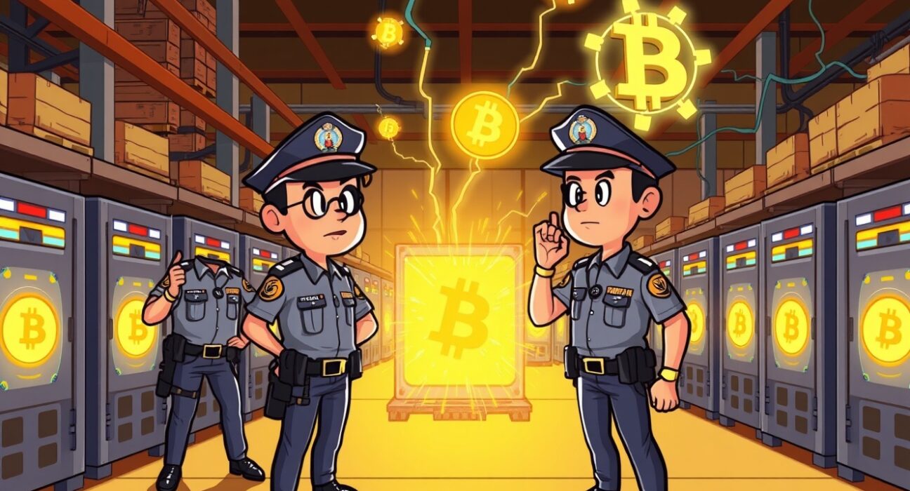 Thai authorities confiscating Bitcoin miners from criminal fraud operation in warehouse raid