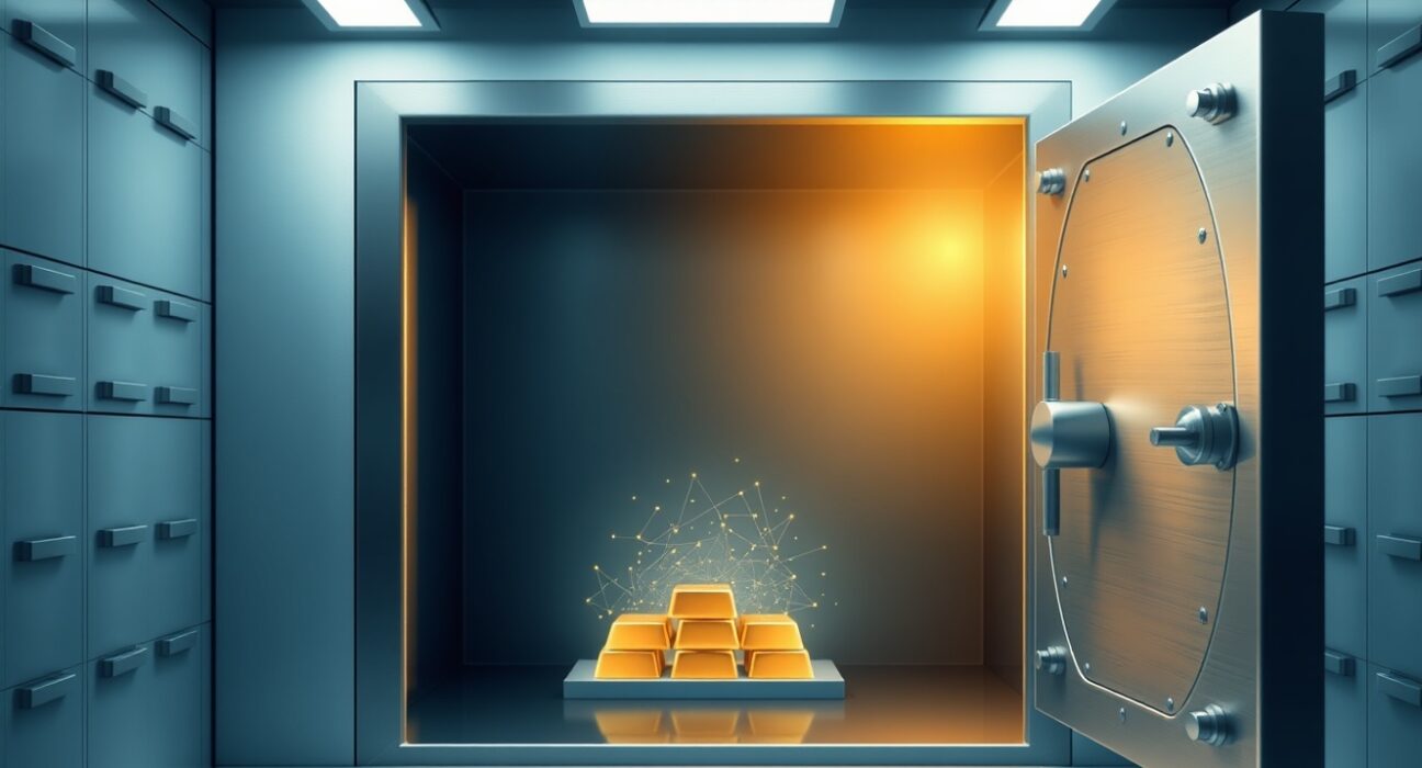 Secure vault holding tokenized gold bullion backing the thUSD stablecoin.