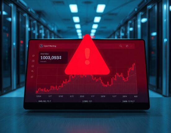 Digital dashboard with red security alert symbolizing a cryptocurrency exploit incident