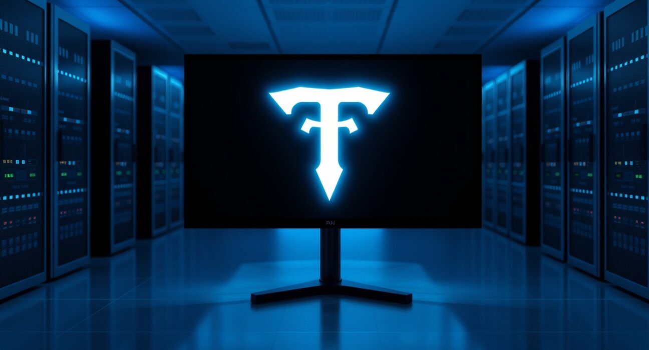 Thorchain server room with glowing logo after hack recovery announcement