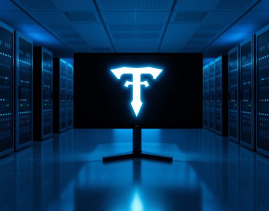 Thorchain server room with glowing logo after hack recovery announcement
