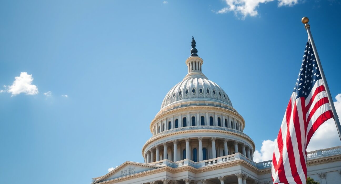 U.S. Capitol building on a sunny day, representing the legislative process for the CLARITY Act.