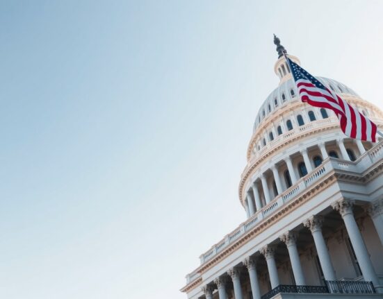 U.S. Capitol Building on a sunny day, representing the Senate legislative process.