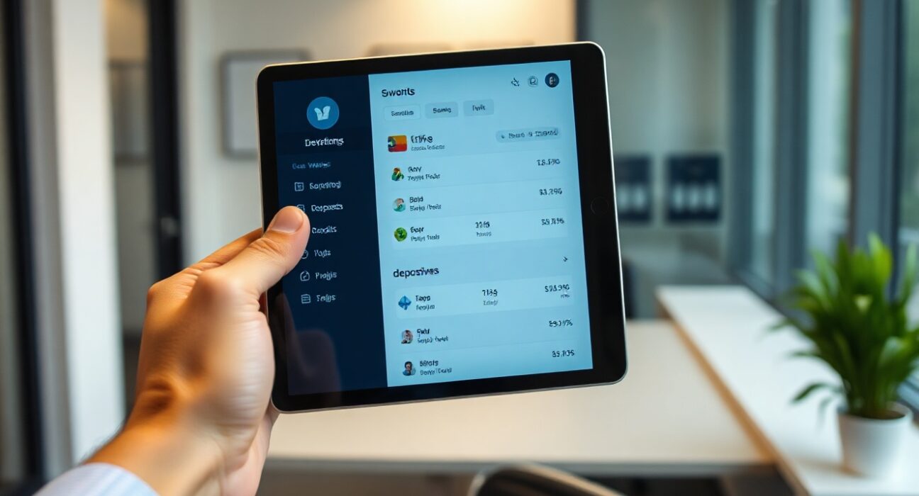 A person using a smartphone with a simplified DeFi trading interface, illustrating user-friendly decentralized finance apps.