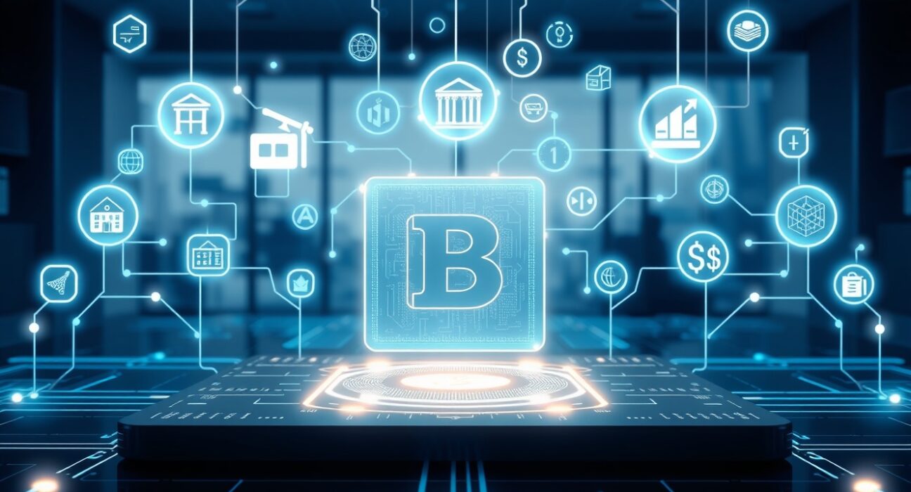 Standard Chartered tokenization market forecast showing digital ledger with tokenized real-world assets projected to reach $2 trillion by 2028