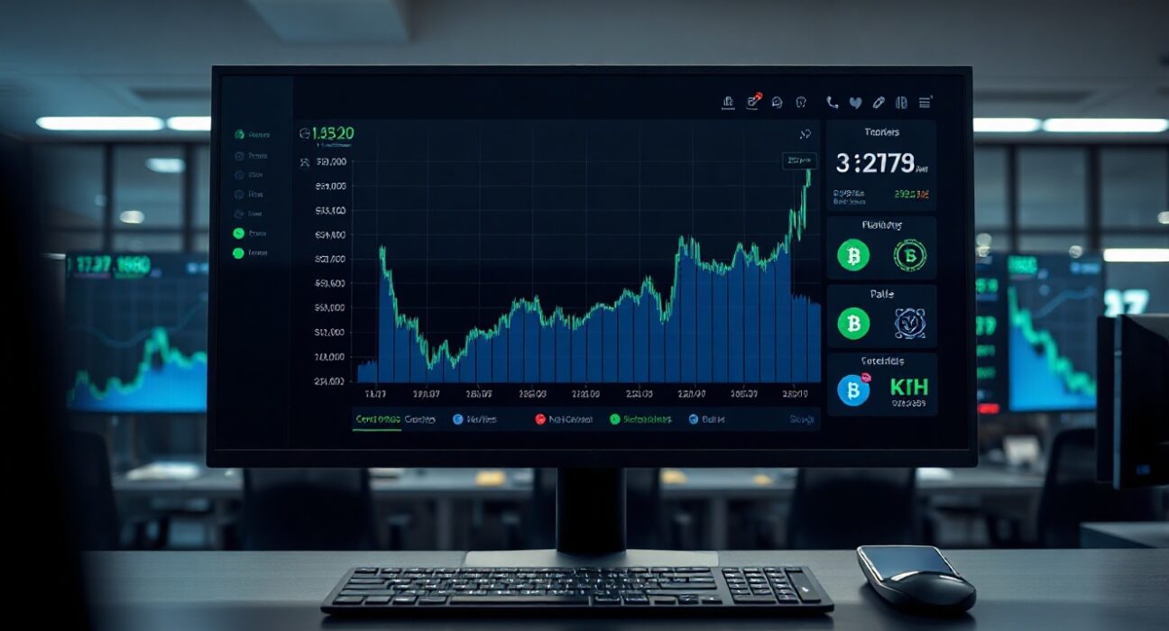 Digital dashboard showing tokenized U.S. Treasury market growth and on-chain yield trends