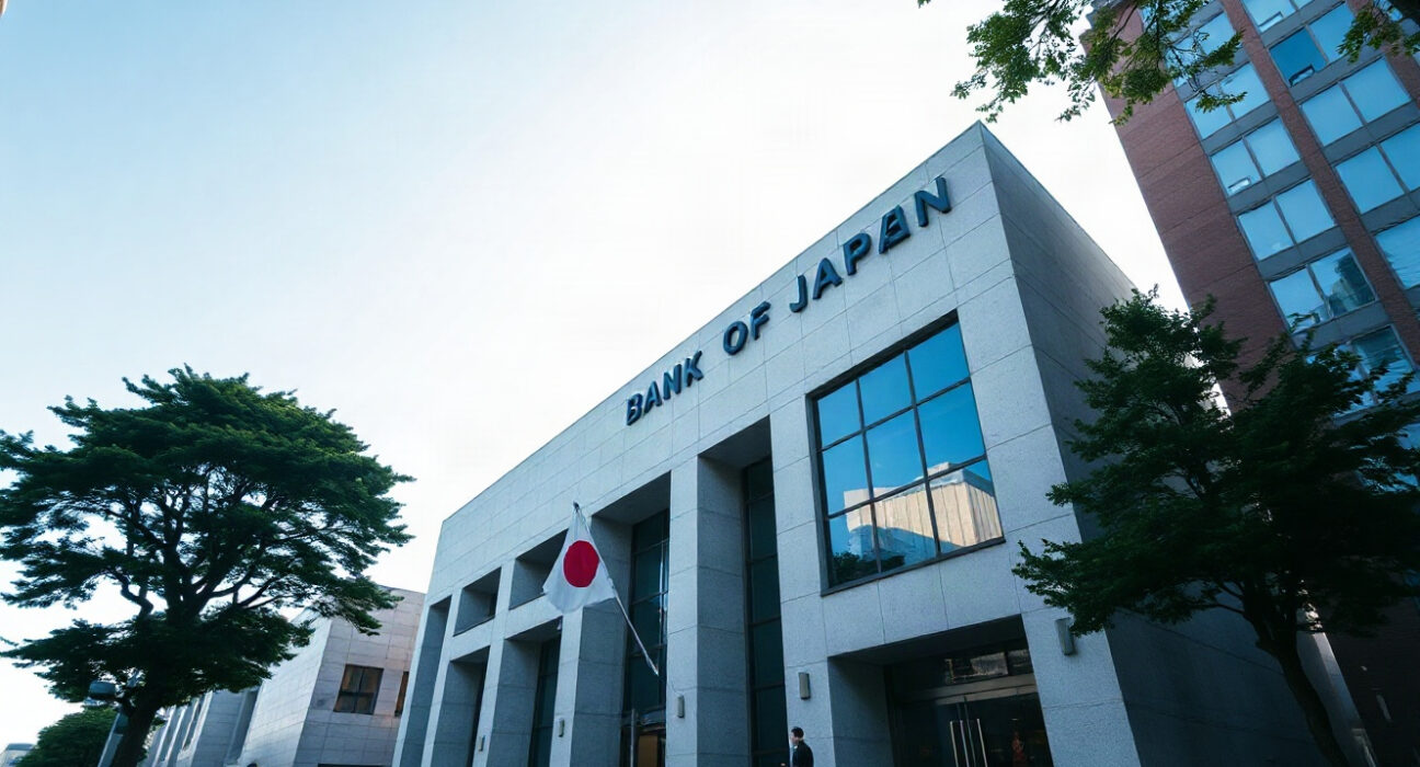 Bank of Japan headquarters in Tokyo, reflecting the central bank's monetary policy stance.