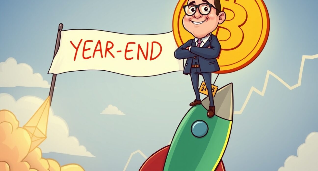 Tom Lee Bitcoin prediction visualizes BTC and ETH reaching new highs, reflecting optimistic market forecasts.