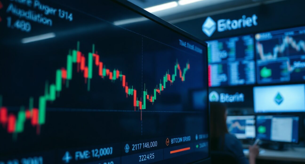 Ethereum and Bitcoin price charts on a trading screen, symbolizing market analysis and potential outperformance.