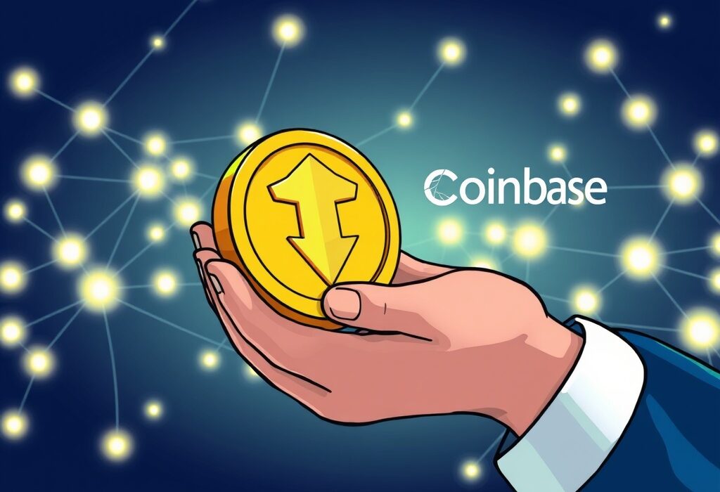 An illustration symbolizing Coinbase Ventures holding TON, representing a significant crypto investment and confidence in The Open Network.