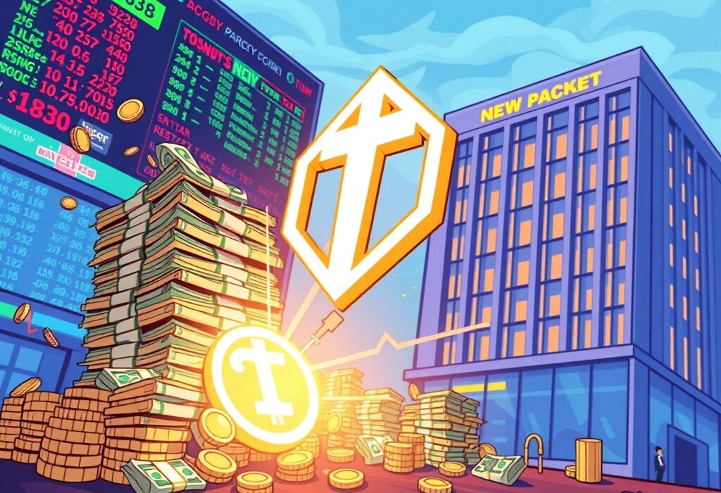 Cartoon illustration depicting Verb Technology's significant investment for TON investment strategies, symbolizing a new public firm.