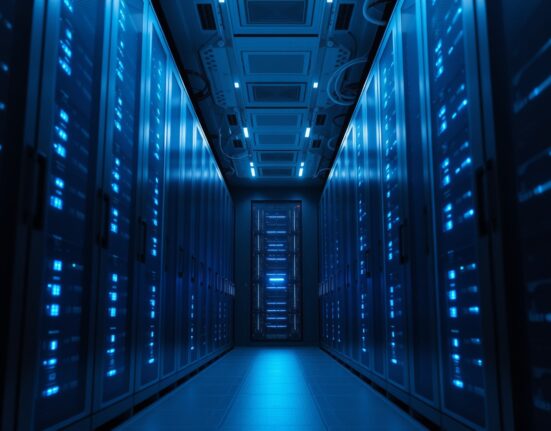 Modern server room representing TON blockchain network infrastructure