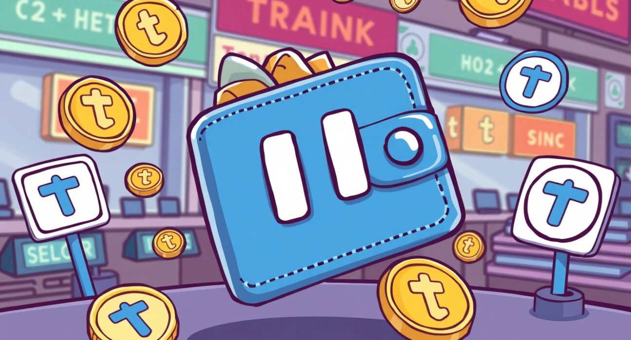Cartoon illustration of a paused digital wallet, symbolizing the temporary halt of Toncoin (TON) deposits and withdrawals for system maintenance.