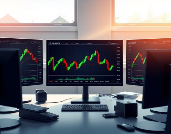 Analysis of cryptocurrency market gainers and losers shown on a professional trading desk interface.