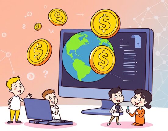 Cartoon illustration showing Transak's strategic investment fueling global stablecoin payments expansion for Web3 users.