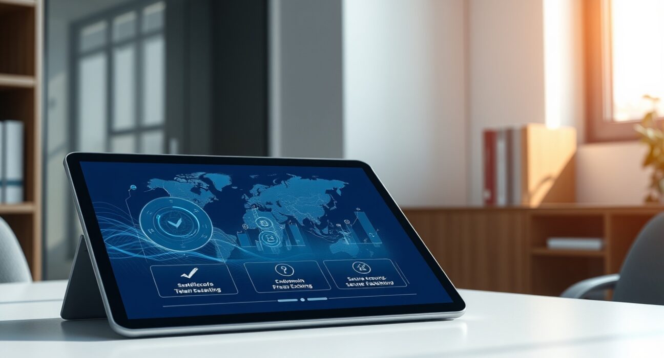 TransFi stablecoin payment platform interface showcasing digital transaction technology.
