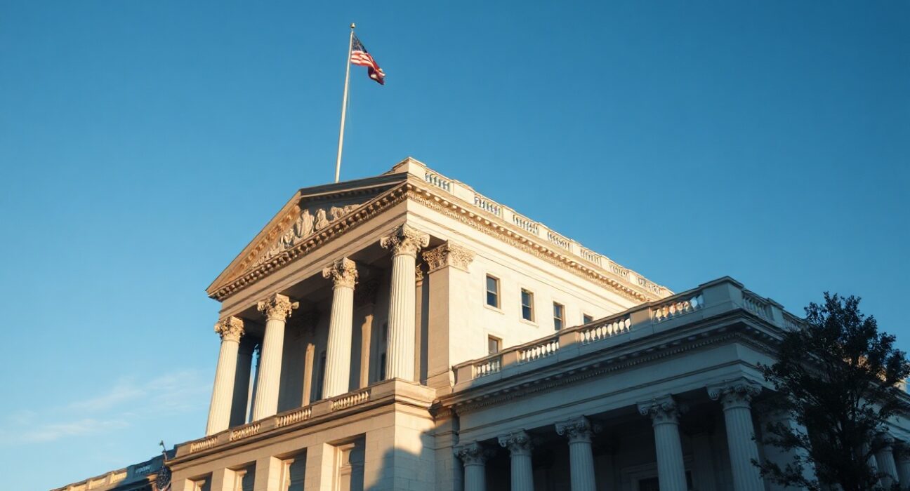 U.S. Treasury Building in Washington, D.C., where Tyler Williams served as digital asset policy adviser.