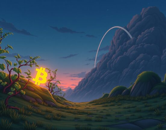 Illustration of the widening US Treasury yield spread creating pressure on the Bitcoin market.