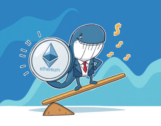 Trend Research ETH purchase depicted as a determined whale investor holding Ethereum during market volatility