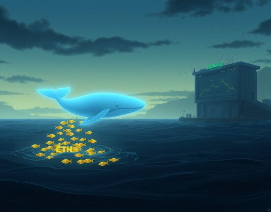 Visual metaphor for TrendResearch's massive Ethereum liquidation causing a major financial loss.