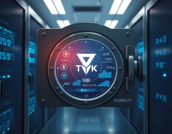 Digital vault interface displaying Tron's TRX cryptocurrency holdings and blockchain data in a secure corporate environment.