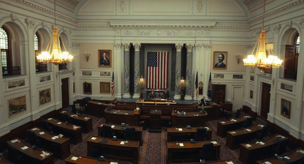 U.S. Capitol building interior with Senate chamber, symbolizing federal crypto legislation.