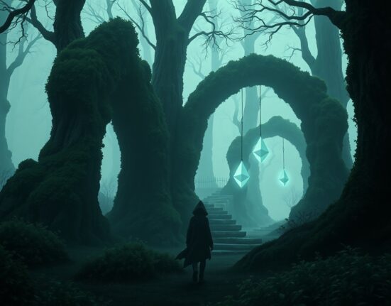 Illustration of the TruBit hack showing the movement of stolen cryptocurrency through a blockchain network.