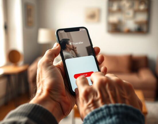 Truecaller's family protection feature allowing remote termination of scam calls on a family member's smartphone.