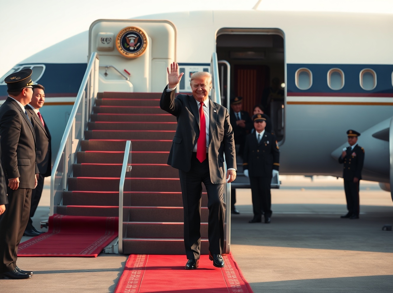 U.S. President Trump arrives in Beijing for high-stakes China visit