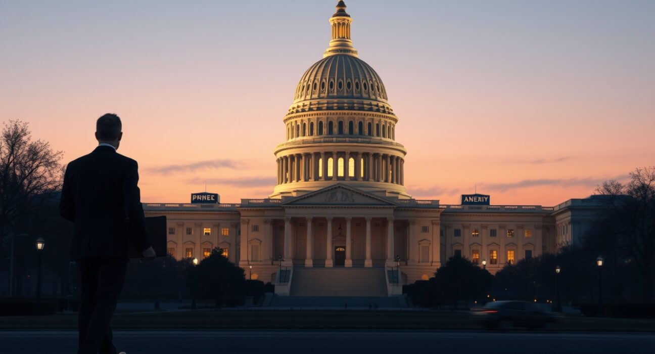 U.S. Capitol at dusk representing Trump budget CPI forecast and federal fiscal policy.