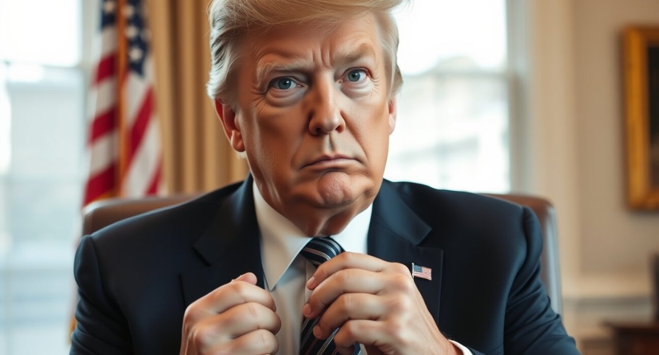 President Donald Trump making a decisive statement on US foreign policy and ceasefire negotiations.